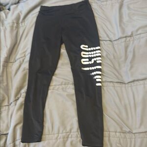 Justice Black Leggings with White Graphic